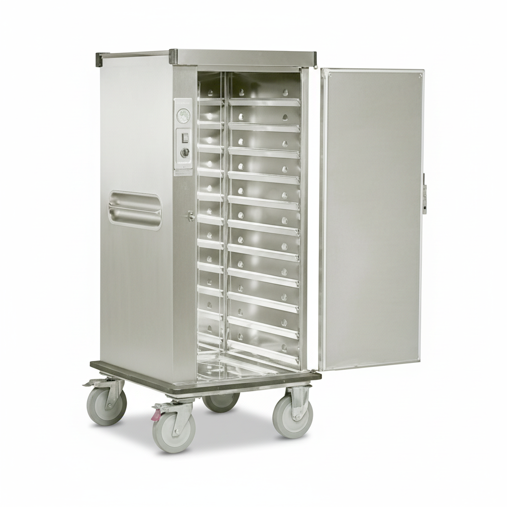 Carrito para bandejas calentador