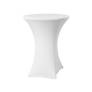 Mesa alta redonda PVC 75cm con funda blanca