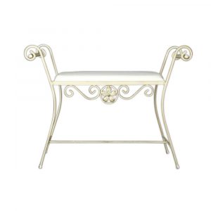 Banqueta de forja blanca