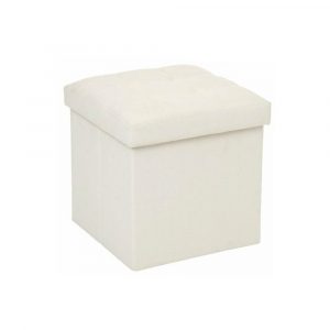 Puff blanco de polipiel