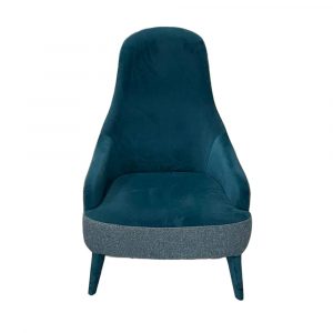 Sillón azul tapizado
