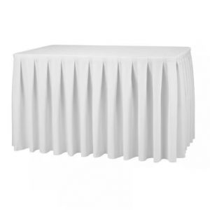 Faldón blanco para mesa con velcro