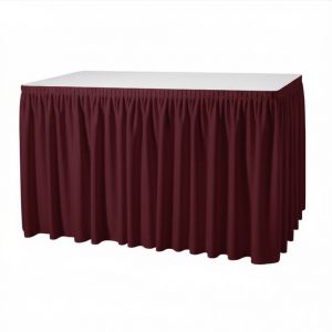 Faldón burdeos para mesa con velcro