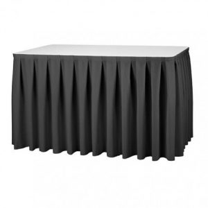 Faldón negro para mesa con velcro