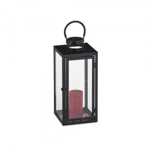 Farolillo negro con vela 37cm